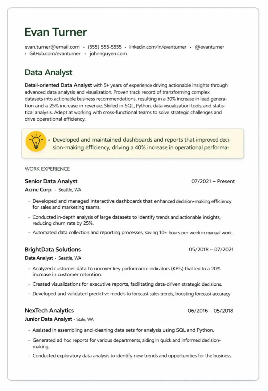 Resume example
